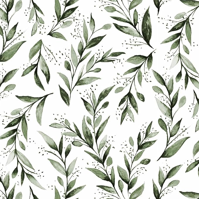 Livebor Green Leaf Wallpaper Peel and Stick Olive Leaf Contact Paper 17.7inch x - Image 9