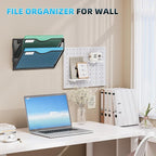 Marbrasse Wall File Holder 2-Tier Hanging Wall File Organizer, Mesh Mail Holder - Image 6