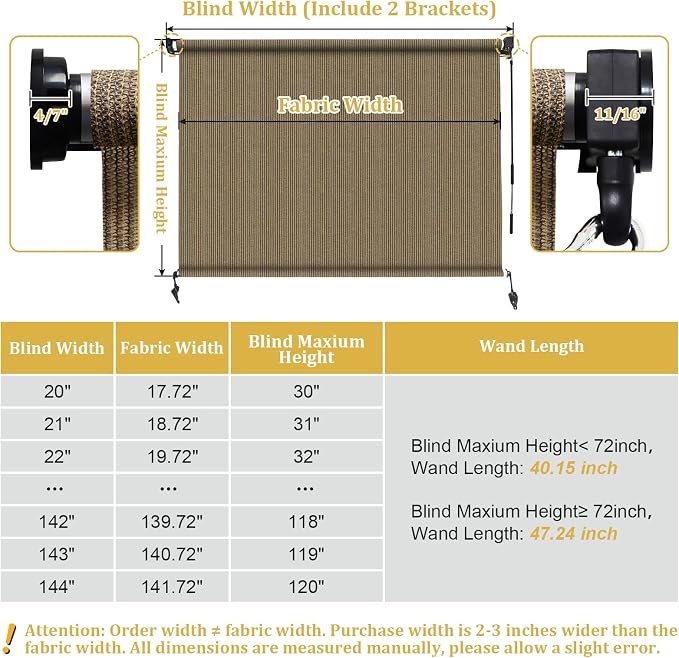 Shade&Beyond Custom Size Outdoor Roller Shades Cordless Patio Roll Up Blinds - Image 7