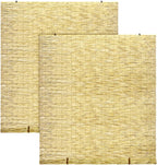 DoubleFill 2 Pcs Bamboo Shades Outdoor Reed Roll up Blinds 48" W x 72" H by DoubleFill