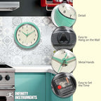 Infinity Instruments LTD. Retro 9 inch Silent Sweep Non-Ticking Mid Century - Image 7