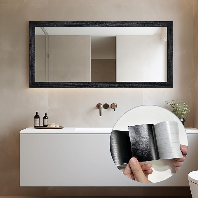 TIANLDD 27 FT Wood Grain Wallpaper Border, Removable Waterproof Mirror Border - Image 5