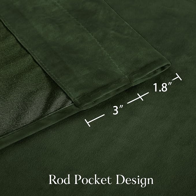 NICETOWN Velvet Cafe Windows Valance, Olive Green Window Treatment - Image 6