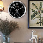 HITO 12 Inch Silent Wall Clock Battery Operated Non Ticking Glass Cover Silver - Image 8