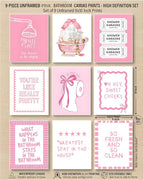 tgguytiy 9Pcs Pink Bow Bathroom Wall Art Prints, Coquette Bowknot Aesthetic - Image 3
