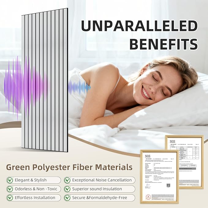 TO-TH Wood-Look Acoustic Wall Panels, 10 Pack 47.2” x 23.6” Sound Panels - Image 5