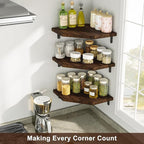Alsonerbay Corner Shelf Wall Mount, Rustic Wood Shelves - Image 5
