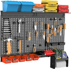 TORACK Metal Pegboard Wall Organizer 4ft Wide, Tool Storage Pegboard System - Image 2