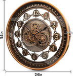 24 Inch Wall Clock with Moving Gears Large Industrial Steampunk Metal Clock - Image 4