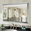 48x32 Inch Brushed Silver Bathroom Mirror by Briivuemodernmirrors