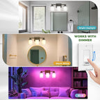 DORESshop 17 Inch Bathroom Light Fixtures, 3-Light Black Bathroom Vanity Light - Image 3