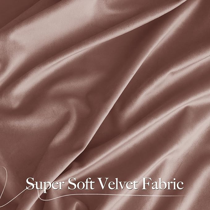 NICETOWN Dusty Pink Velvet Curtains 90 inches Long 2 Panels Set, Thermal - Image 6