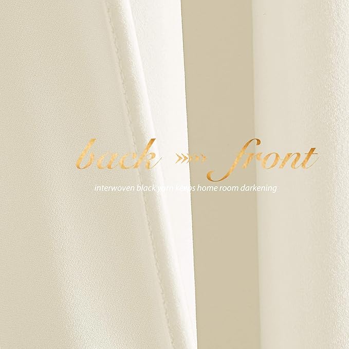 NICETOWN Ivory White Velvet Curtains 102" Length 52" Wide - Image 6