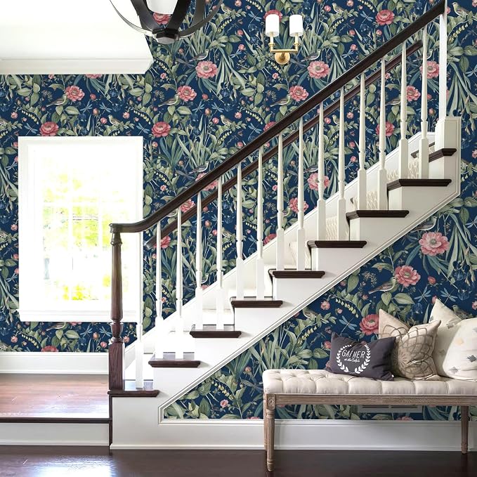Floral Peel and Stick Wallpaper Bird and Floral Contact Paper 16.9inch x - Image 7
