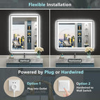 28x36 Black Framed LED Bathroom Mirror - Image 7
