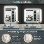 28x32 Black Framed LED Bathroom Mirror - Image 7