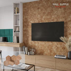 Wall!Supply 3D Wall Panels – Reclaimed Hexagon Asian Teak Wood in Natural – - Image 2