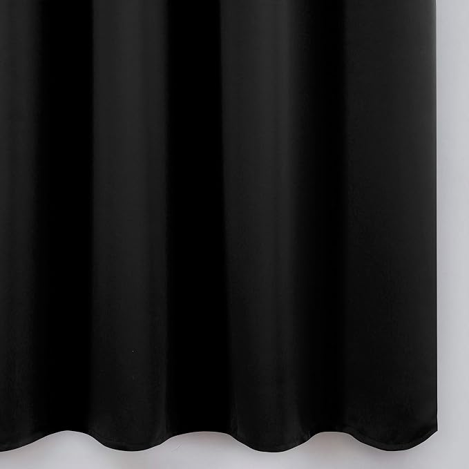 LEMOMO Blackout Curtains 52 x 84 inches Long Black Curtains Set of 2 Panels - Image 8