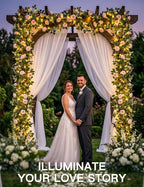 suddus Flower Garland with Pink Camellia Fairy Lights Indoor, 60 LED Vines - Image 4