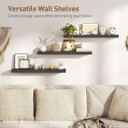 RALGEND Floating Shelves for Wall, 1.5" Thick Wall Shelf Set of 3 - Image 4