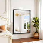 Black Rectangle Mirror, 48 x 36 Inch Large Bathroom Mirrors - Image 4