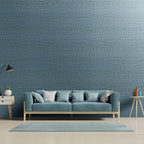 Yancorp 10ft Textured Fabric Teal Blue Wallpaper Faux Grasscloth Green Peel and - Image 2