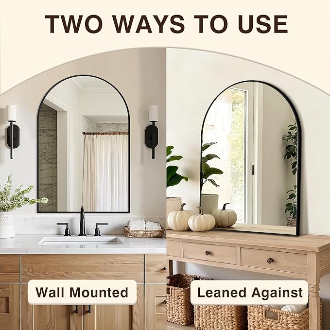 Vanity Bathroom Mirror for Wall, 2 Pack 30"x20" Arched Bathroom Mirror for Over - Image 6