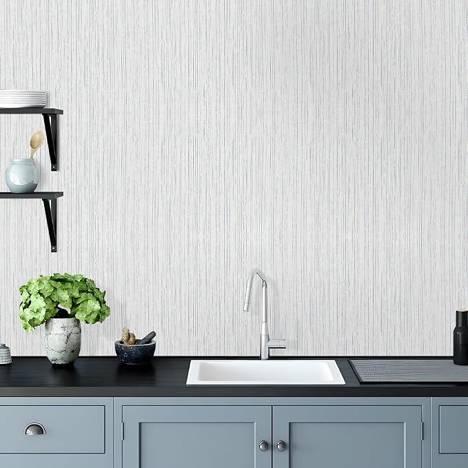 Beige Grey Grasscloth Wallpaper Peel and Stick 15.74" X 472.44" Removable - Image 6