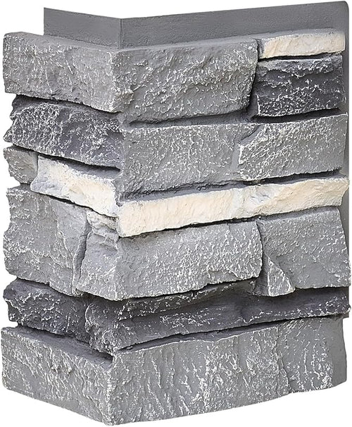 1.77 Inch Deep 3D Faux Stone Corner Panels Matching 2 Piece Set - Image 2