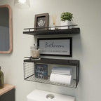 WOPITUES Floating Shelves for Wall Decor Sign, Bathroom Organizers and Storage - Image 2