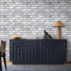 COMSTICKC 3D Gray-White Faux Brick Wall Stickers Peel and Stick Wall Covering - Image 2