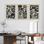 YWJKWLGS Abstract Floral Wall Art Set of 3, 16x24 Inch Black Boho Flower Prints - Image 6