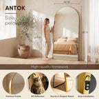 Antok 91" x46” Arched Full Length Floor Mirror, Free Standing/Wall Mount/Leaning - Image 4