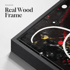 Extra Large Framed Red Black and White Abstract Wall Art - Image 3