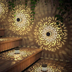 gardencave 4 Pack Solar Fence Lights Metal Solar Powered Outdoor Wall Deck Step - Image 3
