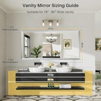 72x36 Inch Brushed Silver Bathroom Mirror - Image 2