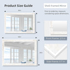 Tanmicoshomy White Shell Framed Rectangular Mirrors - Image 3
