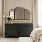 Besdomus Black Scalloped Dresser Mirror: 36"x24" Large Modern 3 Way Trifold - Image 4