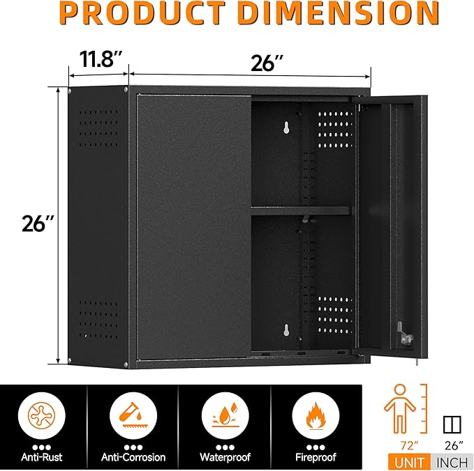 Garage Wall Cabinet, Metal Wall Cabinets - Image 3