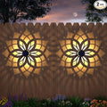2 Pack Solar Fence Lights Metal Solar Powered Outdoor Wall Deck Step Lights by gardencave