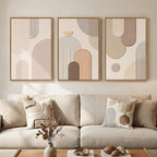 3 Piece Framed Neutral Boho Wall Art by MXART