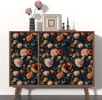 Colorful Floral Peel and Stick Wallpaper Gothic Dark Contact Paper Orange - Image 2