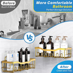 EUDELE 5-Pack Rustproof Stainless Steel Shower Caddy – No Drill Adhesive - Image 3