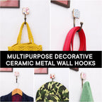Indian Shelf Pack of 12 Ceramic Wall Hooks Modern - Image 3