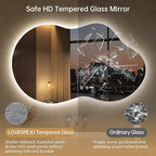 LOVESPEJO Irregular Backlit Mirror Bathroom 40x24 Inch, Asymmetrical Cloud LED - Image 7