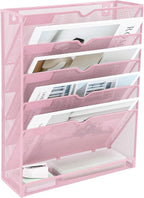 EASEPRES 6 Tier Mesh Hanging Wall File Organizer, Desk Vertical Mail Paper - Image 8