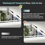60x30 LED Bathroom Mirror with Lights, Backlit and Front Lit Anti-Fog Lighted - Image 7