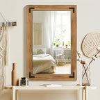 Bathroom Mirror for Wall with Wooden Frame, Bedroom Decor, Vertical or - Image 9
