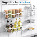 Shower Caddy 5 Pack, Adhesive Shower Organizer - Image 6