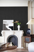 Dviolet Black Grasscloth Textured Fabric Contact Paper - Image 4